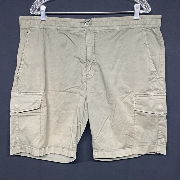 Psycho Bunny Mens 40 Cargo Shorts Olive Green Elastic Waist w/Orange Drawstring - Picture 2 of 15